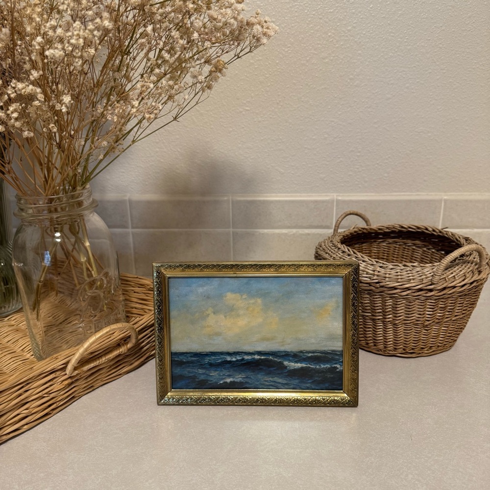 Framed Ocean Wave Painting Photo Print 5x7 inches